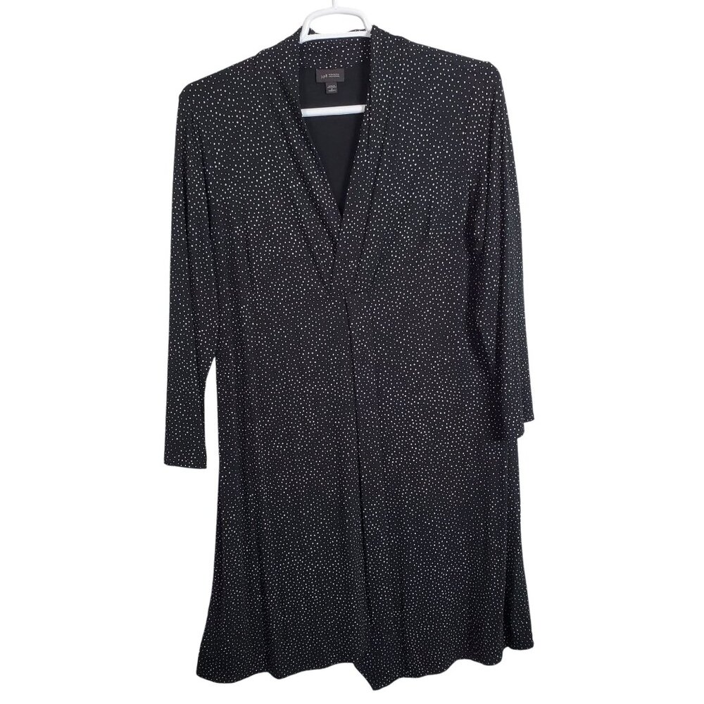 J Jill Wearever Size 1X Dress Micro Polka Dot Long Sleeve Light Knit Mock Wrap - Picture 2 of 10